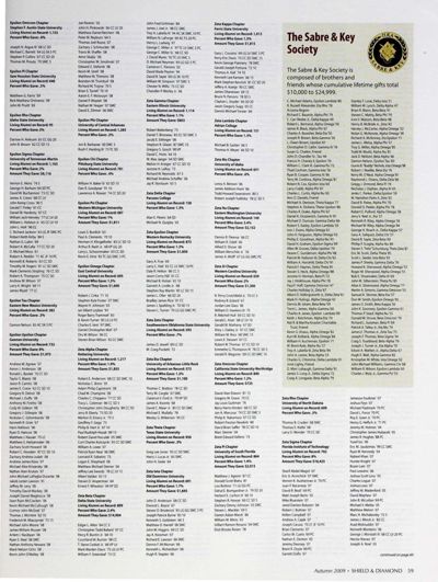 The Sabre & Key Society, Autumn 2009